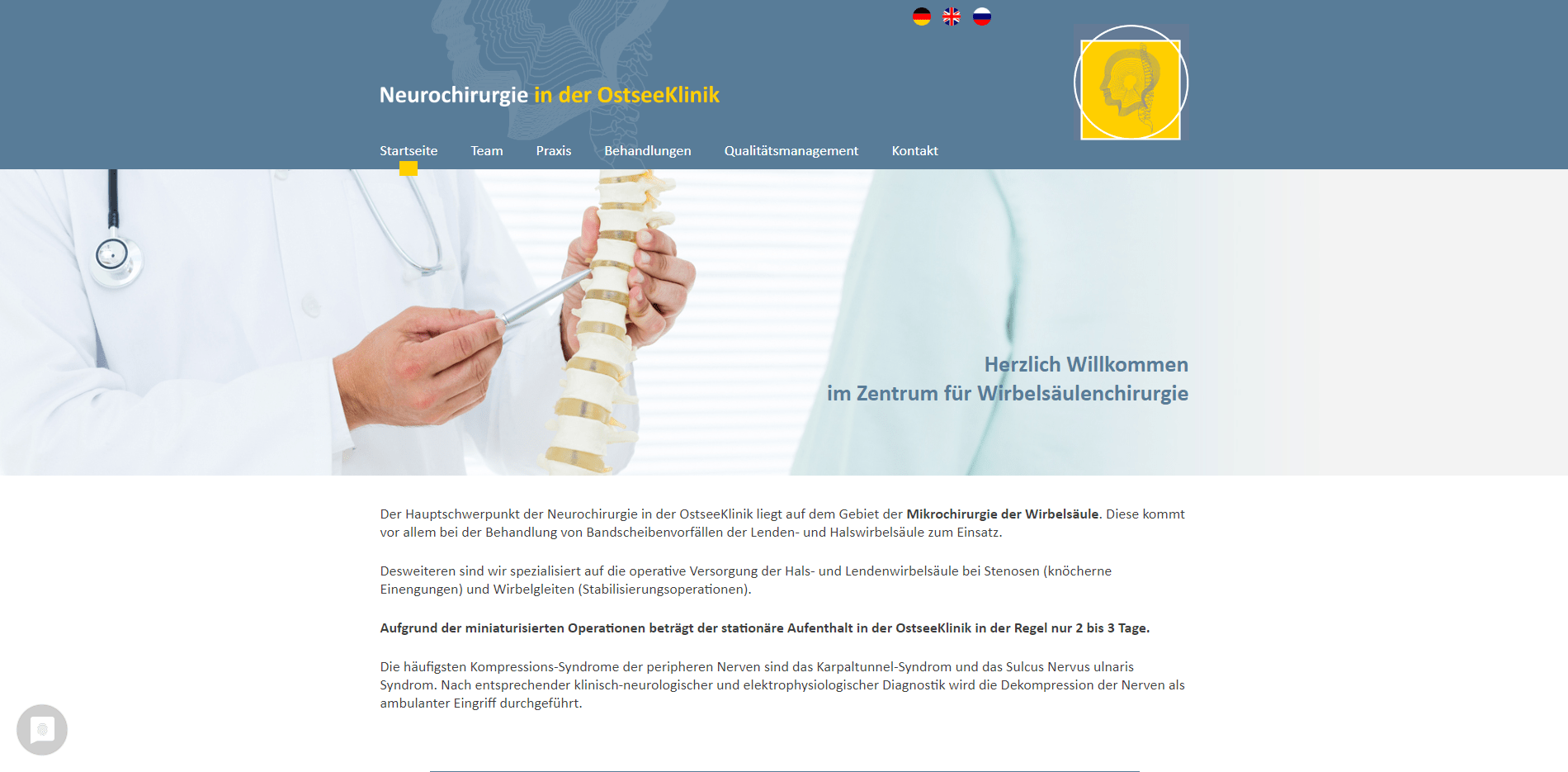 neurochirugie ostseeklinik - Wordpress Webdesign Hamburg - AOS