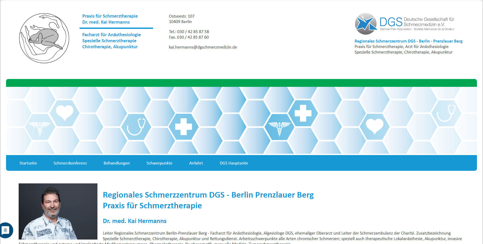 Referenz Deutsche Gesellschaft für Schmerzmedizin - Webdesign by AOS Hamburg